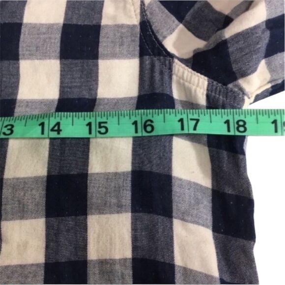 ANTHRO | SILENCE & NOISE PREPPY BLUE GINGHAM BUTTON UP LONG SLEEVE SHIRT DRESS S - Picture 5 of 10